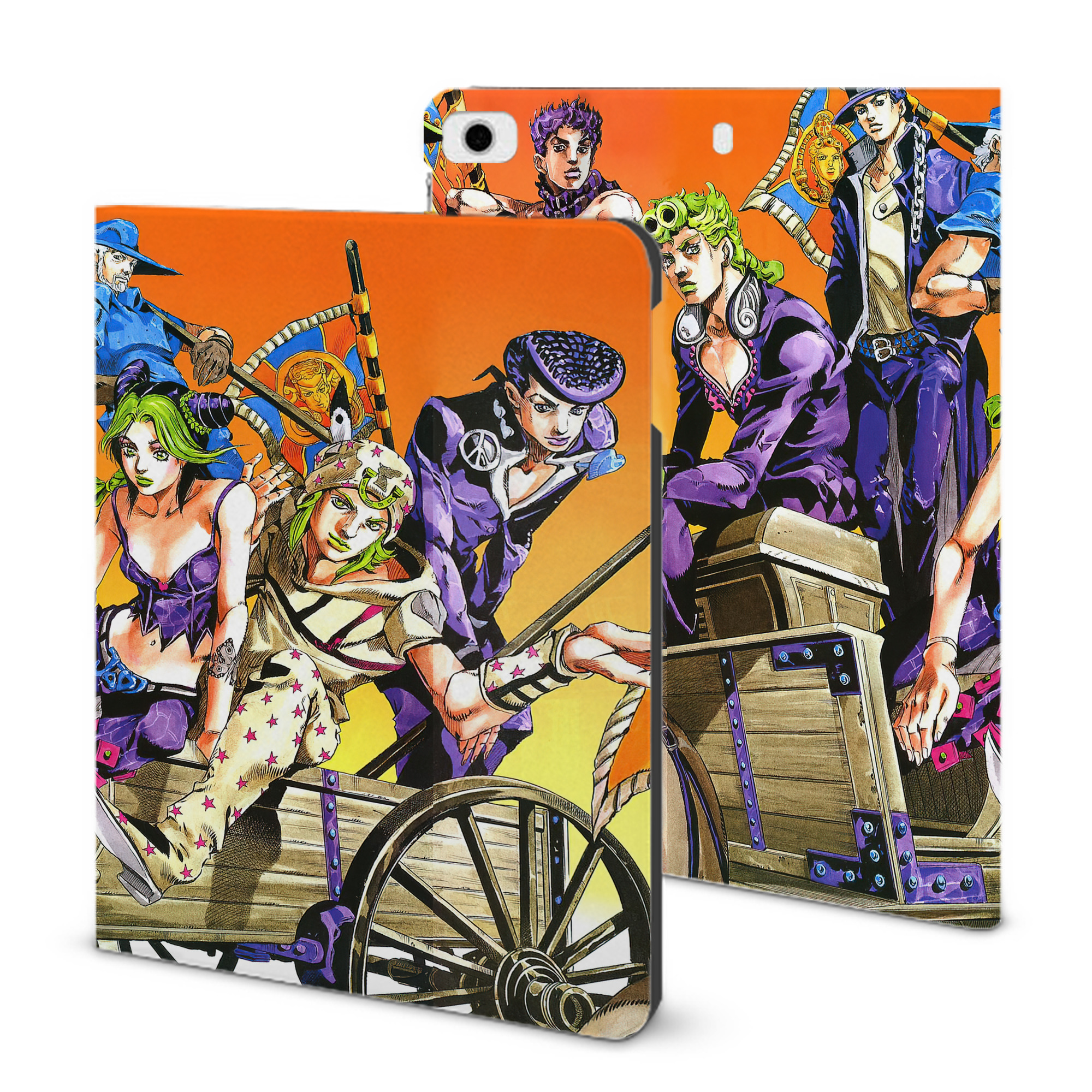 （画像用） ジョジョの奇妙な冒険 JoJo's Bizarre Adventure IPad ケース ブック型 PUレザー TPU 耐衝撃 軽量 薄型 ペン収納なし 全面保護 IPad 各モデル対応